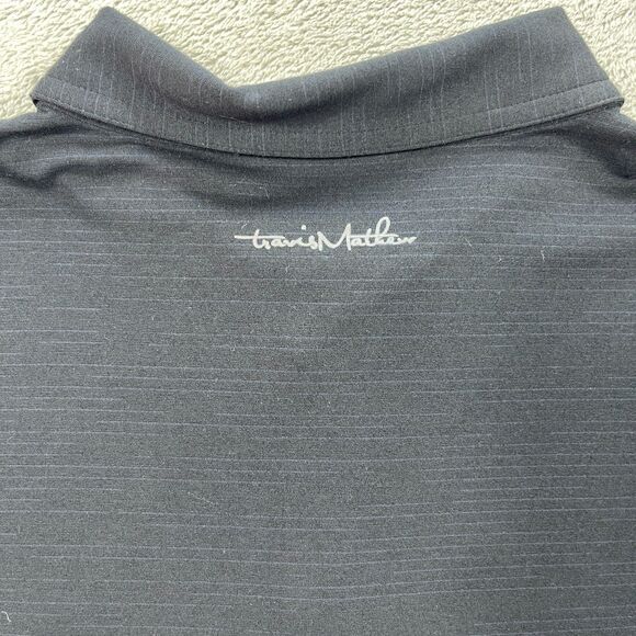 Travis Mathew Polo Shirt Mens 2XL Black Stretch Golf Outdoor Casual Striped - Picture 8 of 11
